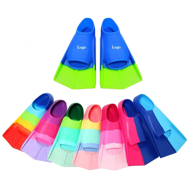 Silicone Short Swimming Fins for Men, Women, and Children - Lightweight Diving Training Footplate