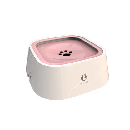 Non-Spill Floating Water Bowl for Dogs and Cats - Plastic Anti-Overflow Dispenser