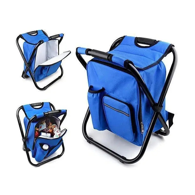 Smart Folding Camping Chair with Integrated Cooler Bag Set for Fishing