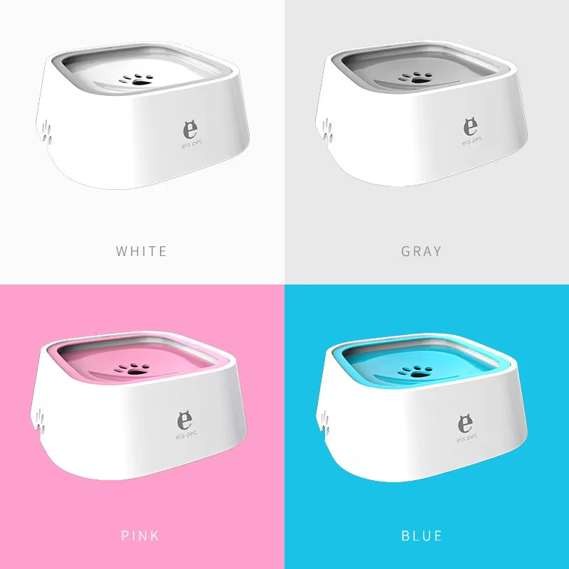 Non-Spill Floating Water Bowl for Dogs and Cats - Plastic Anti-Overflow Dispenser
