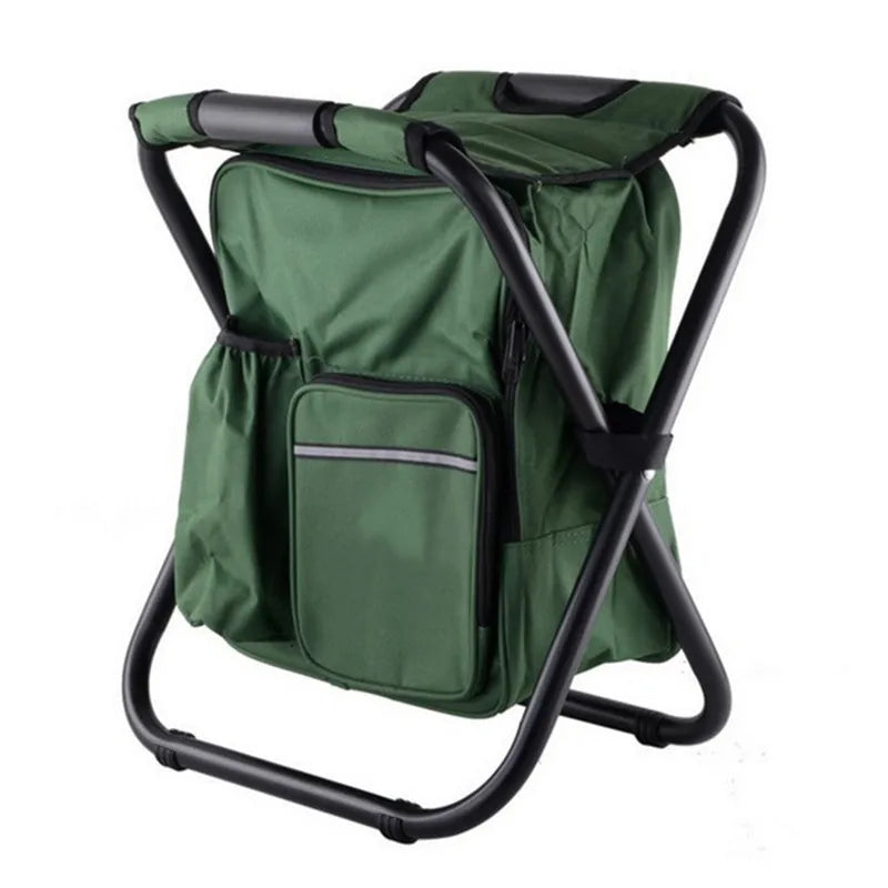 Smart Folding Camping Chair with Integrated Cooler Bag Set for Fishing