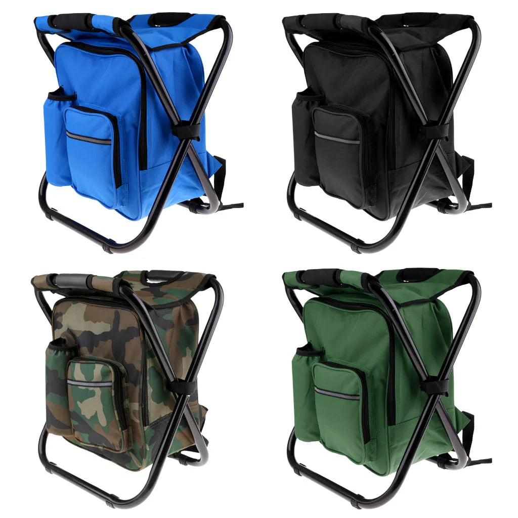 Smart Folding Camping Chair with Integrated Cooler Bag Set for Fishing