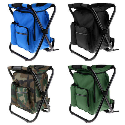 Smart Folding Camping Chair with Integrated Cooler Bag Set for Fishing