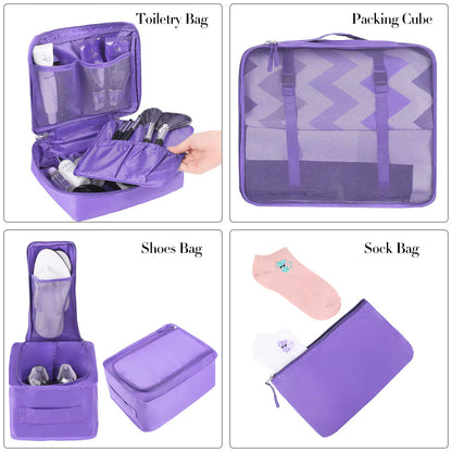 Lightweight Travel Accessories 8 Set Space Saving Luggage Packing Cubes
