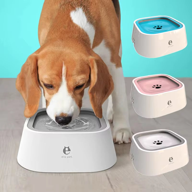 Non-Spill Floating Water Bowl for Dogs and Cats - Plastic Anti-Overflow Dispenser