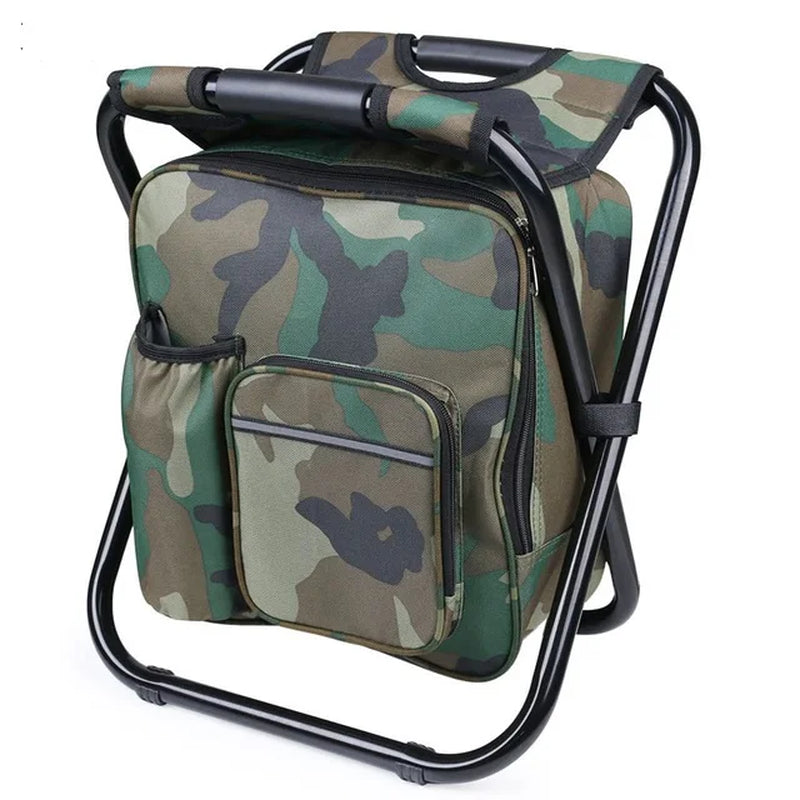 Smart Folding Camping Chair with Integrated Cooler Bag Set for Fishing