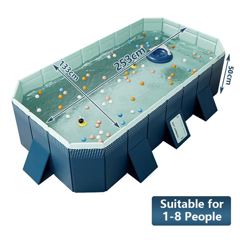 Bañera Plegable 253 cm – Spa Portátil para Adultos y Bebés | Azul