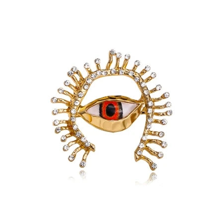Broche Ojo del Diablo – Esmalte Vintage Estilo Palace | Pendientes y Anillos Unisex