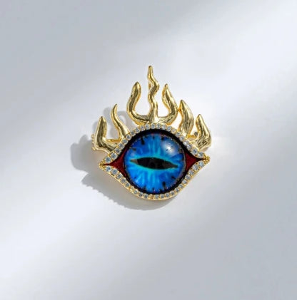 Broche Ojo del Diablo – Esmalte Vintage Estilo Palace | Pendientes y Anillos Unisex