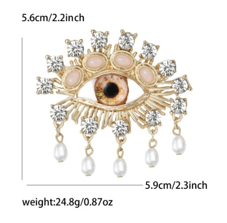 Broche Ojo del Diablo – Esmalte Vintage Estilo Palace | Pendientes y Anillos Unisex