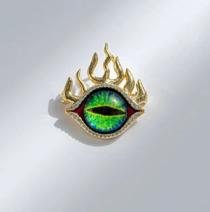 Broche Ojo del Diablo – Esmalte Vintage Estilo Palace | Pendientes y Anillos Unisex