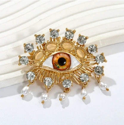 Broche Ojo del Diablo – Esmalte Vintage Estilo Palace | Pendientes y Anillos Unisex